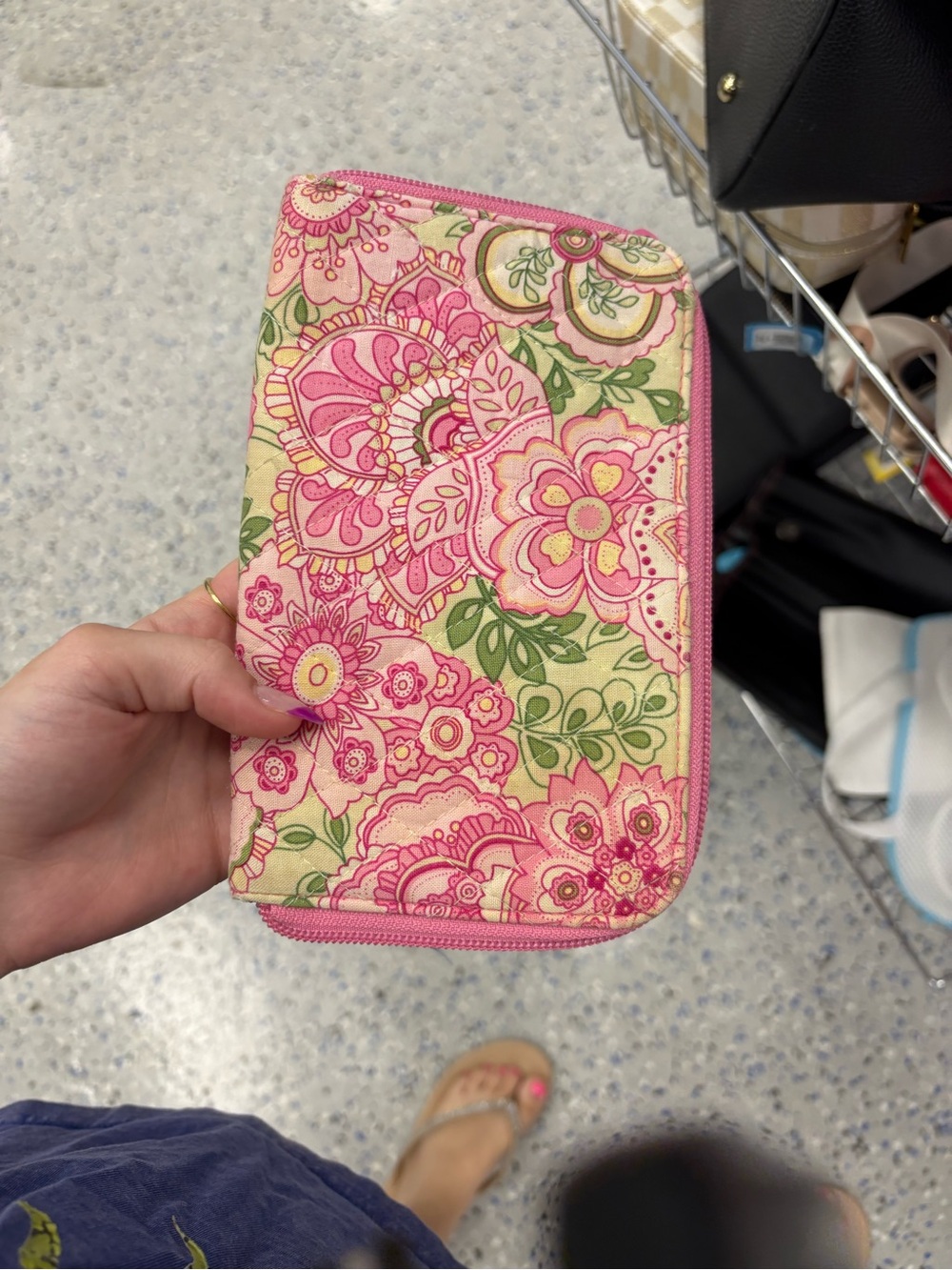 vera bradley Pink Floral Zipper Phone Wallet Case - petal pink